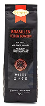 Hensler Kaffee Brasilien Yellow Bourbon, Röstkaffee ganze Bohnen, Arabica Kaffee, geeignet für Vollautomaten, Filtermaschine, Handfilter und French Press, vollaromatisch, mild, mittlere Röstung