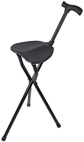 Rutschfester Gehstock mit Sitz Stuhl Gehstock Alter Mann mit Lampe Sitz gefaltet Multifunktion