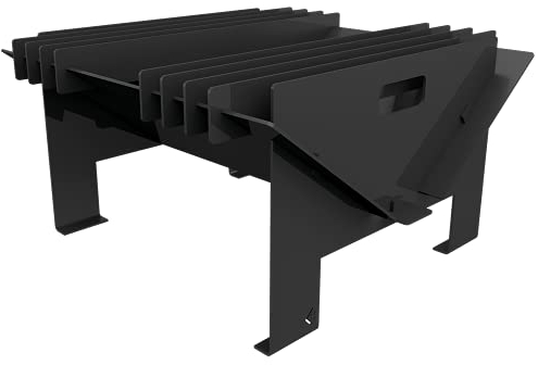 Kratki Fire Gamela Gartenkamin freistehend, 4-eckig, mit Stahllamellen, Gewicht 30 kg, Abmessungen B58 x T58 x H32,5 cm, hitzebeständiger Stahl 4 mm dick