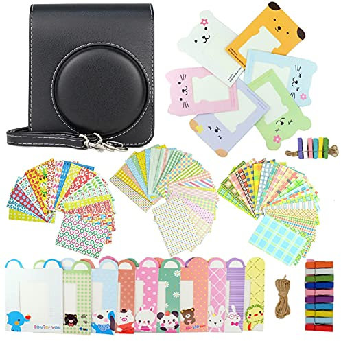 Mini 40 Instant Camera Case Bundle Set for Fujifilm Instax Mini 40 Instant Camera, Camera Case with Strap/Sticker Borders/Wall Hang Frames (Black Case Set)