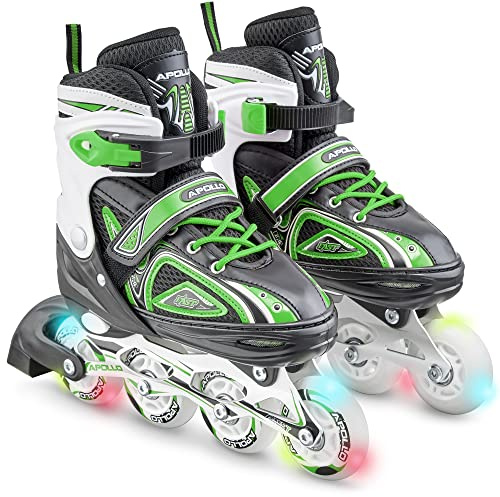 Apollo Super Blades justerbara inlines med LED för kvinnor och barn, rullskridskor för vuxna, flickor och pojkar i storlekarna 31–42