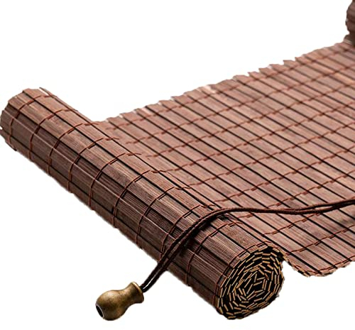 Bambusrollo Wetterfest Bambusrollo Blickdicht Praktisches Sonnenschutz und Sichtschutz Rollo für Balkon Fenster Terrasse Garten,A,50x180cm/20x70in
