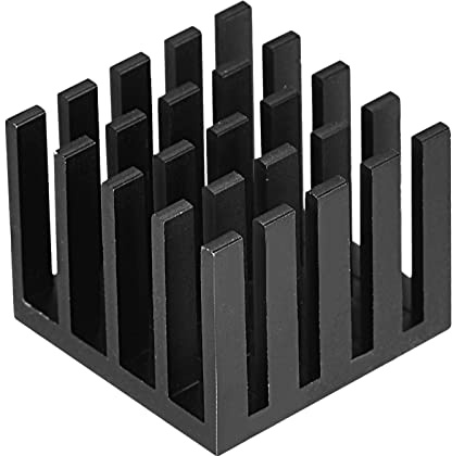 sourcing map 10 Stück Elektronische Wärmeableitung Kühler Aluminium Kühlkörper 20x20x16mm für CPU Schwarz