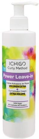 Ichigo Curly Power Leave In. Rizos con Más Volumen. Método Curly. Sin siliconas. Hidratación Máxima. 100% vegano.