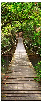 workid 3D Türtapete Türfolie selbstklebend TürPoster PVC Türaufkleber Fototapeten Hängebrücke 90x200