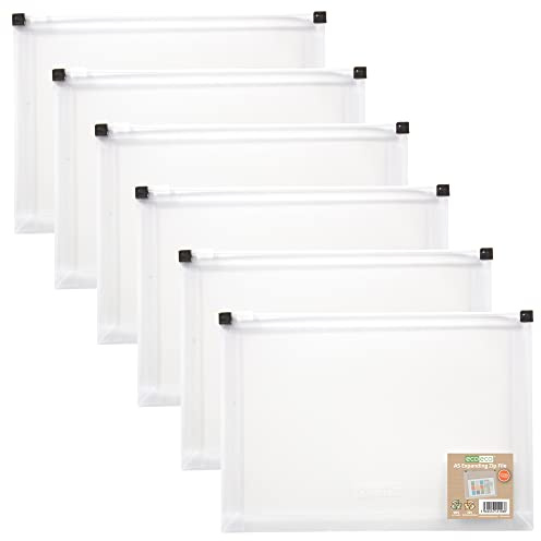 eco-eco Fächermappe mit Reißverschluss, A5, 50% recycelt, transparent, 106 x 6 Stück
