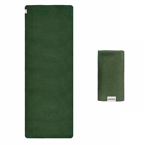 MIKKOA Reise-Yogamatte, 1,5 mm, faltbare Yogamatte, leichte Yogamatte, Verwendung für Reisen, Rucksackreisen, Yoga-Rückzugsort, Outdoor, Fitnessstudio, Pilates, Trainingsmatte, maschinenwaschbar,
