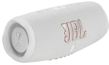 JBL Charge 5 – Wasserdichter tragbarer Bluetooth-Lautsprecher (IP67) mit USB-Ladeausgang, 20 Stunden Akkulaufzeit, Partyboost (weiß)