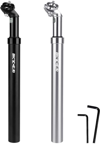 BICYCGEAR Suspension Seatpost 27.2 30.4 30.9 31.6 Bike Seat Posts with Suspension 40mm Travel Bicycle Seat Shock Absorber Aluminum Tube for E Bike MTB BMX Road City Bike Replacement Component Parts