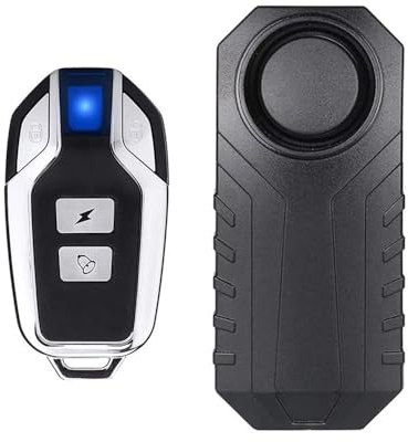 Vibration Triggered Sensing Bike Alarm with Remote Control, Waterproof Anti Theft Door Burglar Wireless Siren for Bicycle E-Bike Motorcycle Scooter Trailer Equipment Fence