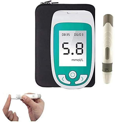Misuratore di colesterolo, Analizzatore di colesterolo per uso domestico Kit misuratore di glutine 3 in 1 TC UA + strisce (50 zuccheri nel sangue + 25 acido urico + 10 analizzatori di strisce reattive