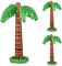 Relaxdays Palmier Gonflable, Lot de 3, Accessoire de fête, Piscine & Plage, 80 cm de Haut, Plastique, Vert - Marron
