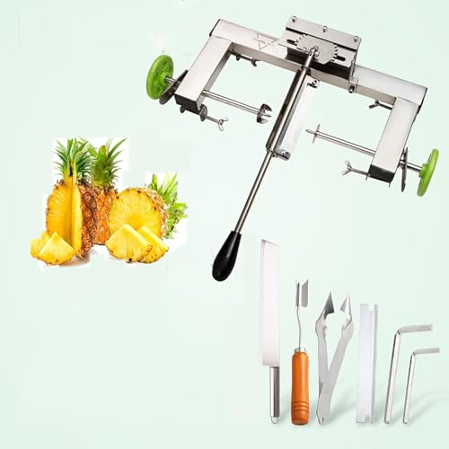 LBMED Ananasschneider, Schäler, Entkerner, Ananasschälmaschine Mit Edelstahlfutter, Einstellbarer Abstand Von 30–36 cm Und 100% Vollständige Schälrate, 1000 Kg Leistung, Schnell Fertig,für Supermarkt