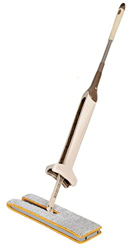 Trapeadores para limpiar pisos Trapeador mágico plano de doble cara Barredoras telescópicas de mano Limpiador de pisos duros Capacidad de escurrido automático La belleza viene To pursue happiness