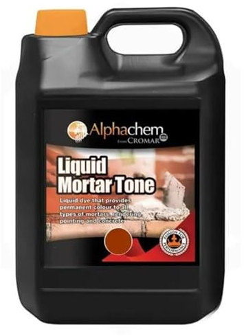 CROMAR AlphaChem Liquid Mortar Tone | Iron Oxide Based Liquid Dye for Permanent Color in Mortar – Rendering – Pointing & Concrete | Brown – 2.5KG