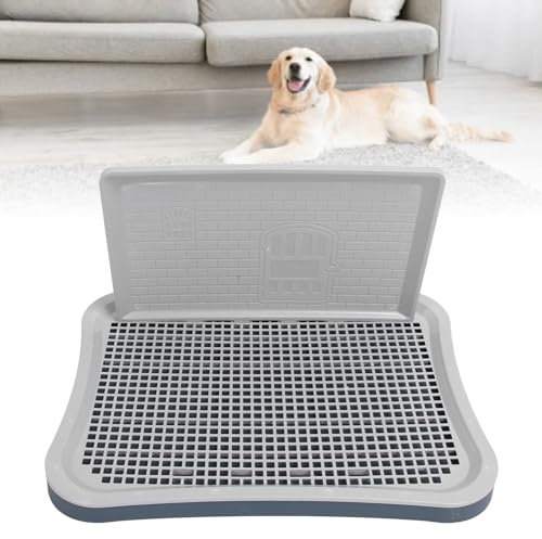 Hunde-Trainingstoilette, Abnehmbares Tragbares Welpen-Netz-Trainingstöpfchen mit Wandsäule, Hundetoilette, Haustier-Trainingstablett mit PIPI-Ablenkblech für Große, Kleine,