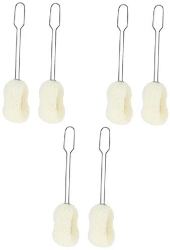 Healeved 6pcs Handle Bottle Brush for Easy Cleaning of Water Cups and Bottles Sponge Scrubber for Kitchen Use Compact Design for Space Saving for Everyday Cleaning