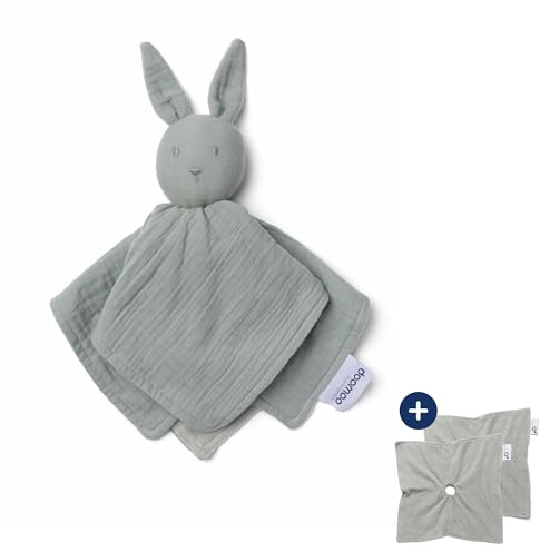 Doomoo You&Me Schnuffeltuch Baby - Schmusetuch aus 2 Textilkörpern - aus Bio- Baumwolle und organischem Frottee - Öko Tex Zertifiziert - Geschenkidee zur Geburt - Green
