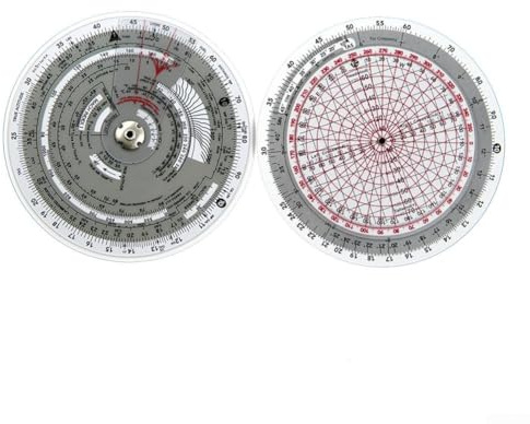 YUANGANG Règle circulaire pour traceur d'aviation, calculateur de navigation circulaire en plastique étanche pour calculer le vent et la vitesse (E6B-R)