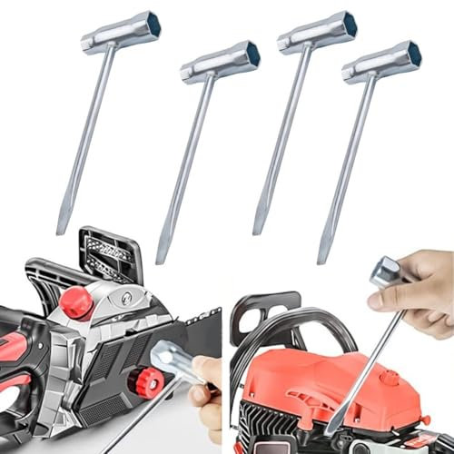 Adjustable T-Handle Ratchet Tap Holder, 4Pcs T Grip T Shaped Wrench Set 13Mm X 19Mm Wrench Chainsaw-Combo Socket, For Lawn Care Equipment Repair