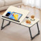 Huracan Table d'ordinateur Portable pour Lits, Plateau de lit pour canapé avec Bandes antidérapantes, Table de Lits Pliable, 5 Niveaux d'inclinaison, Support d'ordinateur pour canapé-lit, Blanc Chaud