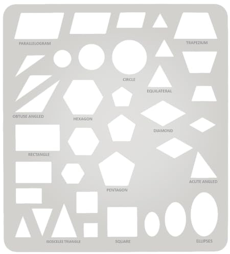 BENECREAT Geometriska schabloner i metall, 304 rostfritt stål, ritmallar för ritning, arkitektverktyg, skissmålning