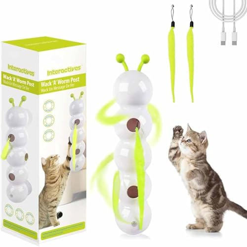 Caterpillar - Jouet intelligent pour chat amusant et addictif - Design en forme de ver - Mouvement oscillant réaliste pour chats de taille moyenne et grande - Jouets interactifs