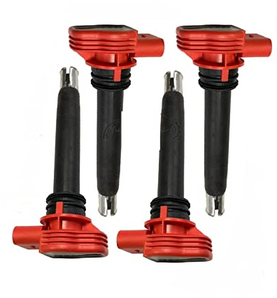0 221 604 800 Compatible pour Audi A4 A8 Q7 R8 S6 Compatible pour VW et Touareg Bobine d'allumage, connecteur de bougie d'allumage 0221604800(4pcs)