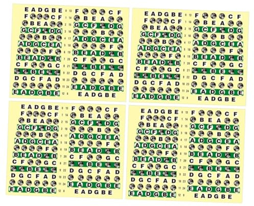 minkissy 10 Stück Teiliges Gitarren Griffbrett Noten Label Transparent Langlebige Fretboard Aufkleber für Akustik und Gitarre Einfache Anbringung für Anfänger zum Schnellen Lernen der