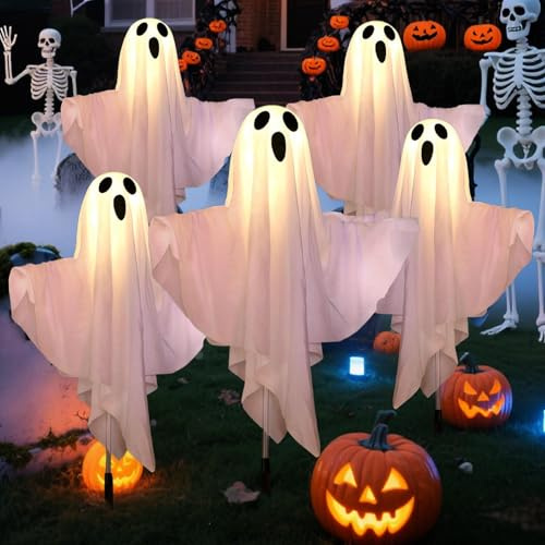 Zyntora Lumi Da Giardino A Fantasma | Luci LED per Halloween,Decorazioni Spaventose Per Esterni Giardino Recinto Patio