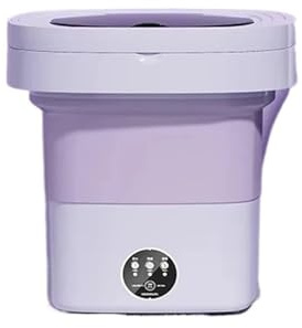 Lavadora plegable portátil con centrifugado for calcetines, ropa interior y bragas. Gran capacidad(Purple 10L)