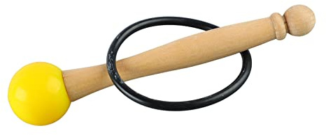 AUNMAS Sångskål Mallet Trähandtag Gummihuvud Percussion Stick för Kristallsångskålar Klar Ton Bekvämt Greppbyte för Meditation Ljudterapispelare (Gul)