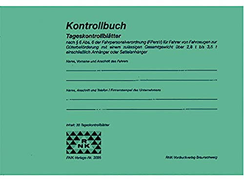 Kontrollbuch Fahrpersonal A5 quer 32Bl.