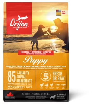 Puppy | Trockenfutter für Hunde Welpen | 2 kg | Getreidefrei | Orijen | Alleinfuttermittel | Zur ernährungsphysiologischen Unterstützung der normalen Entwicklung | 85 % tierische Zutaten