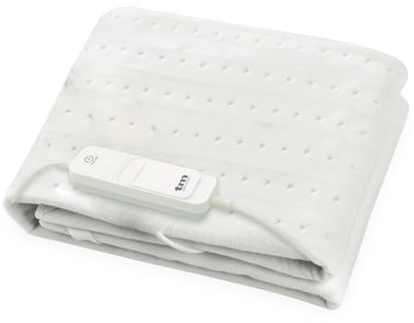 TM Electron Cubre Colchones Calientacamas Eléctrico Para Cama Individual 60w Con 3 Niveles De Temperatura Y Apagado Automático. Tamaño 150x80cm, color Blanco