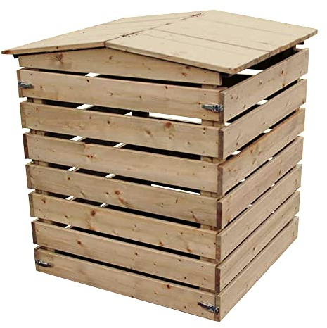 Nativ - Compostiera in Legno impregnato di larice con Coperchio, 78 x 75 x 91 cm, qualità Stabile e Durevole