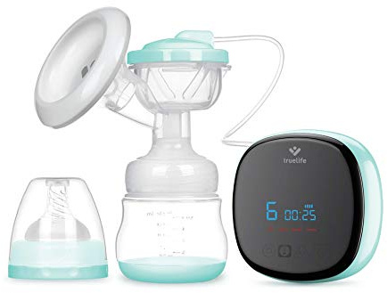 TrueLife Nutrio BP Electric Elektrische Brustpumpen, Milchpumpe mit Display, BPA Free (100% Silikon), 100 Minuten mit einer Batterieladung, 3 Betriebsarten und 9 Absaugebenen