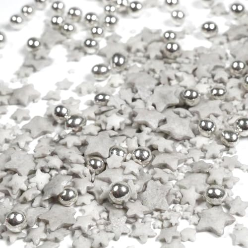 Streuselheld Silver Night 40g Streusel zum Dekorieren und Verzieren von Gebäck aller Art wie Torten Kuchen Keksen Zuckerstreusel