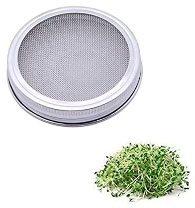BESTonZON 4 Stück Keimgläser Mit Siebdeckel Mesh-abflussabdeckung Einmachglas-sprossen Einmachglas-sprosser Alfalfasprossendeckel Keimglas Siebdeckel Glaskeimglasdeckel Konserven Bildschirm