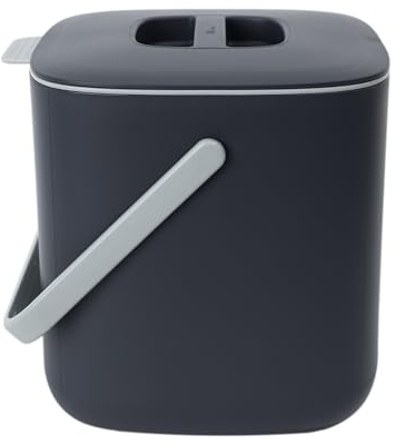 BLUE GINKGO Biomülleimer Küche – Kompostbehälter Küche mit Deckel, Griffen | Spülmaschinenfest | Hergestellt in Korea (2,6 Liter) – Grau