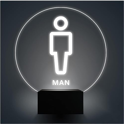 Toilettenschilder for Herren und Damen, Toilettenschild, Toiletten-LED-Schilder, beleuchtetes, randbeleuchtetes Badezimmerschild for Damen, Herren, Damen, Acryl-LED-Schild, Toilettenschilder for Gesch