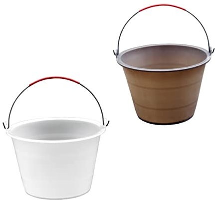 2 Pièces Seau en Caoutchouc Godet pour Chantier Seau à Ciment De Stockage Godet De Chantier Blanche Plastique à Boue Épaissir