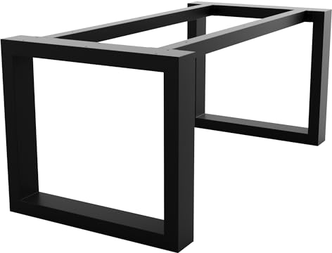 MetaloPro Extreme - Stabile Metall Tischbeine, Schwarz Tischkufen/Tischgestell für Esstisch, Schreibtisch Möbelfüße Beine, Trapez Form, Schwerlast Design für Wohnzimmer und Büro – 240x80x72 cm