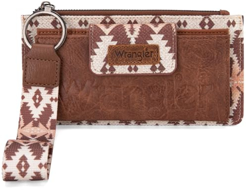 Wrangler Geldbörse für Damen, Azteken-Clutch, Handgelenk-Geldbörse mit Boho-Kreditkartenhalter
