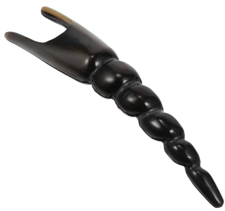 Beavorty Massagestab aus Ochsenhorn Schabestab Akupunkturpunkt-massagegerät für Frauen Schwarz Ergonomisches Design Ganzkörpermassage Nackenmassage Schultermassage Beinmassage Fußmassage