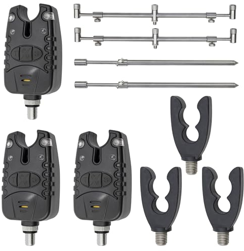 Angel Domäne Bankstick Rod-Pod Set - Edelstahl Rutenablage für sicheren Halt beim Karpfenangeln (3 Ruten)