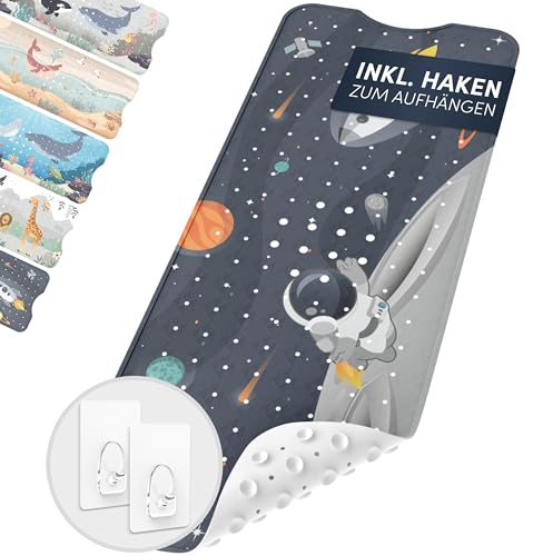 avakido® Badewannenmatte Kinder rutschfest - Inklusive 2 Haken zum Aufhängen - 100% BPA-Frei, Wanneneinlage, Antirutschmatte Badewanne - schimmelresistent & maschinenwaschbar