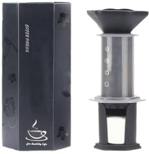 Nicoone Cafetera de Prensa Francesa, 240 ml (1-4 cups),Método 3 en 1 Combina Prensa Francesa, con 150 piezas de Papel de Filtro, Pequeña Cafetera Portátil para Casa, Oficina, Camping y Viaje