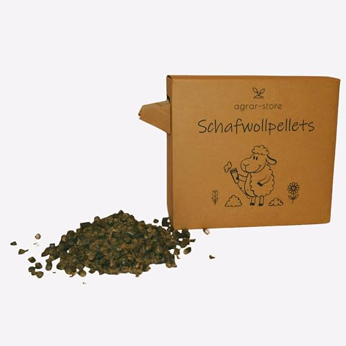 agrar-store | Mixpellets 70% Schafwollpellets 30% Schafmistpellets | Langzeitdünger Schafwolle 1-10Kg organischer Dünger (4Kg)