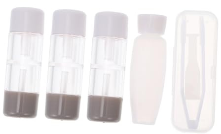 NOLITOY Boîte à Lentilles de Contact en Plastique avec Pince à Épiler et Flacon Solution 3pcs Transparente Petit et Léger Travail Classe